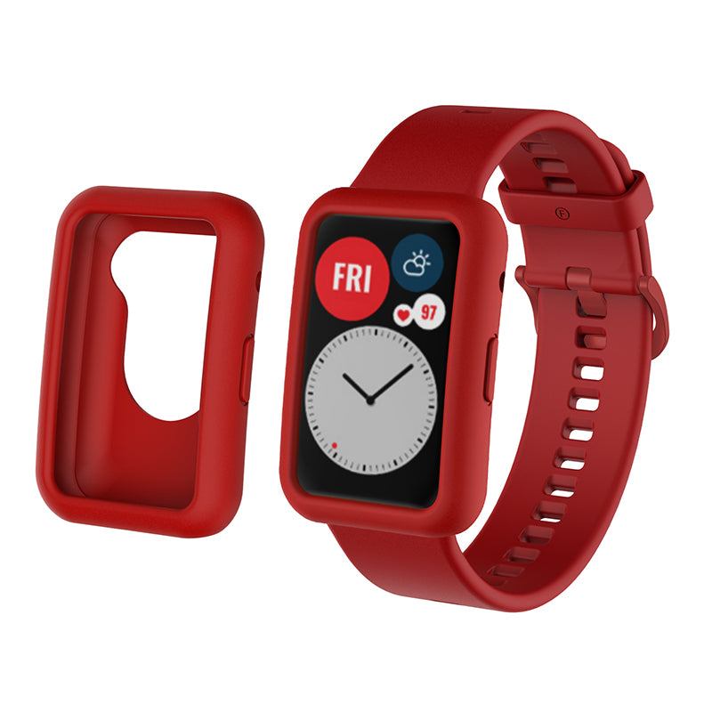 Silicone Watch Band for Huawei Watch Fit Replacement Adjustable Wrist Strap + Anti-scratch Watch Case Silicone Watch Band for Huawei Watch Fit Replacement Adjustable Wrist Strap + Anti-scratch Watch Case